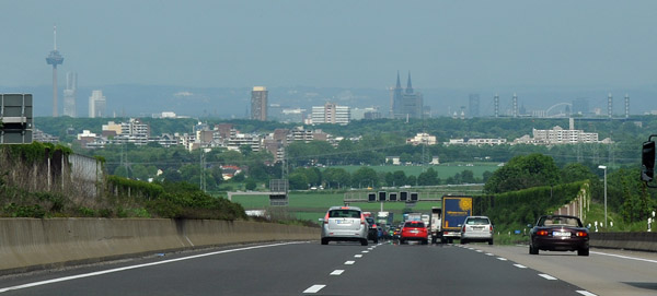 Approaching Cologne from the west