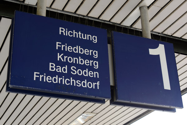 Regional S-Bahn line from Frankfurt Westbahnhof to Bad Homburg