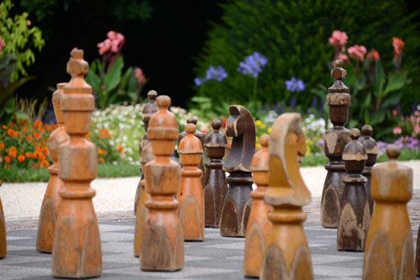 Giant wooden chess set, Kurpark Bad Homburg
