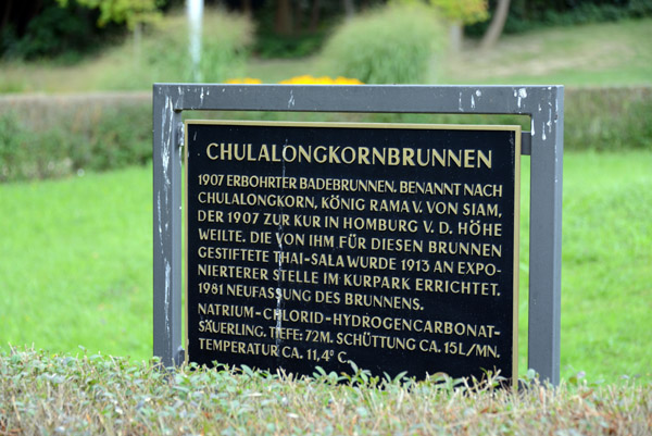 Chulalongkornbrunnen - King Rama V of Siam visited Bad Homburg in 1907