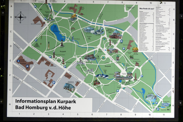 Map of the Kurpark Bad Homburg