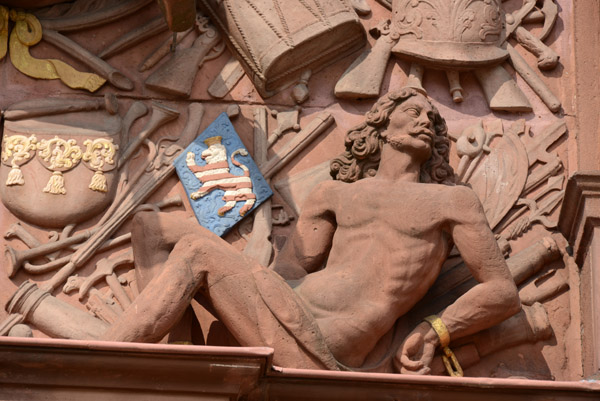 Upper Gate detail of a naked prisoner, Schloss Homburg