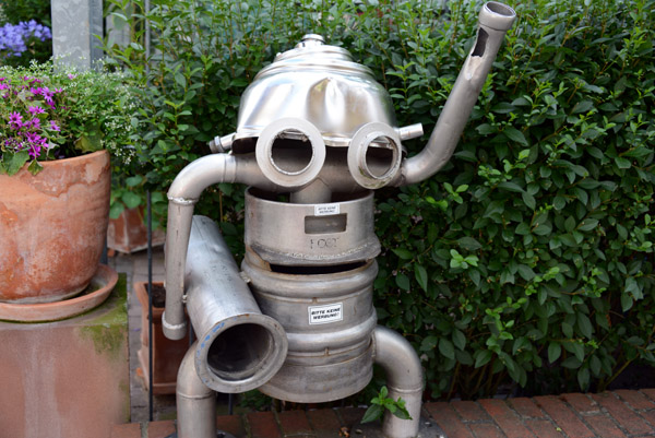 Crazy mailbox sculpted from a beer keg, Bad Homburg
