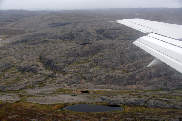 Final approach to Kangerlussuaq Airport, formerly known as Sndrestromfjord