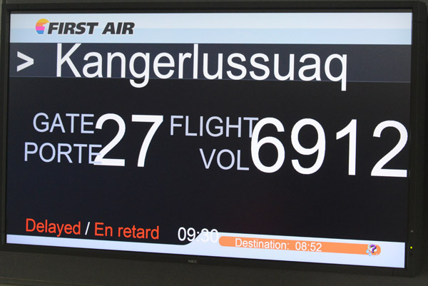 Awaiting our charter flight from Ottawa to Kangerlussuaq via Iqaluit