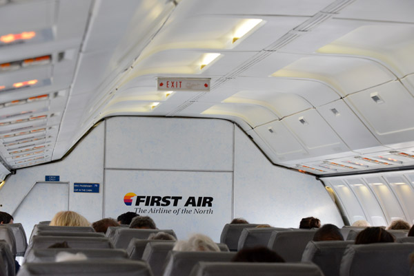 First Air B737 Combi with the freight partition forward of the passenger cabin