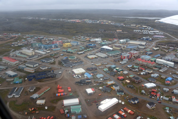 Aerial photo of the city center of Iqaluit