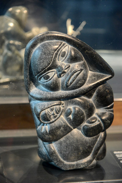 Woman Holding a Child, Steatite, Apraham Talirunnilik Pov, ca 1970 - Nunvaik