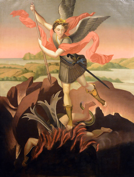 Saint Michael the Archangel Slaying the Demon, Thomas-Henry Valin, 1837