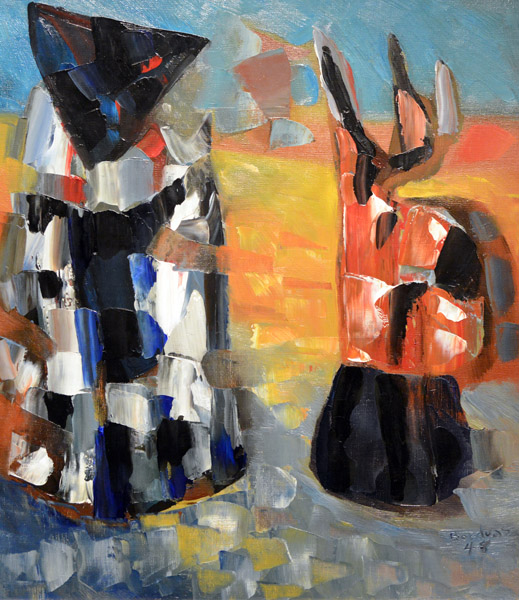 Babylonian Nun and Priest, Paul-mile Borduas, 1948