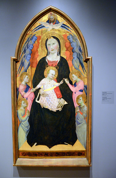 Virgin and Child in Majesty with God the Father, the Holy Ghost and Angels, Giovanni del Biondo, ca 1380