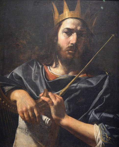 King David with a Harp, Valentin de Boulogne, ca 1626-1627