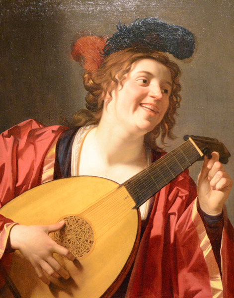 Woman Tuning a Lute, Gerrit van Honthorst, 1624