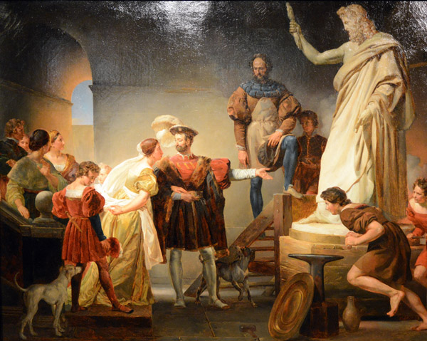 Francis I in Benvenuto Cellini's Studio, Alexandre variste Fragonard, 1820-1830