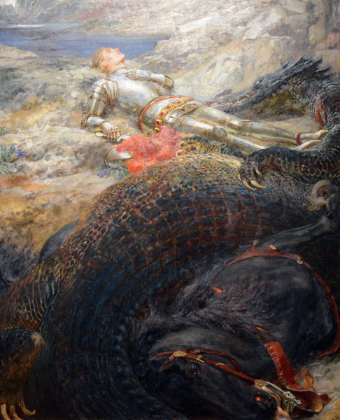 Saint George and the Dragon, Briton Riviere, 1908-1909