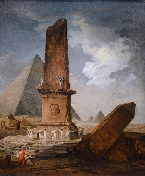 Young Girls Dancing around an Obelisk, Hubert Robert, 1798
