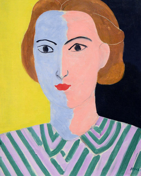 Portrait with Pink and Blue Face, Henri Matisse, 1936-37