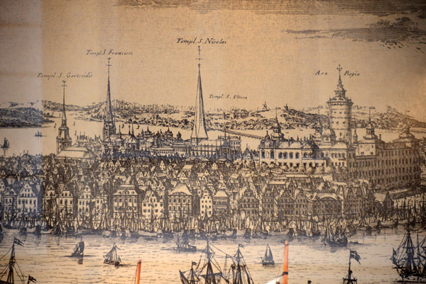 Lithograph of Gamla Stan, Stockholm's Old City, Vsterlnggatan 6