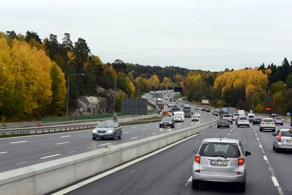 Motorway E4 from the Arlanda Airport to Stockholm