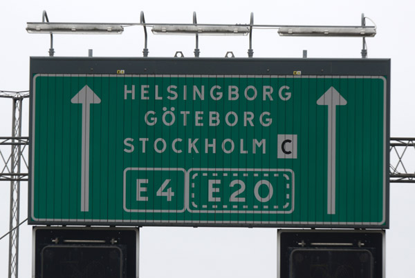 Motorway to Helsingborg, Gteborg and Stockholm-Centrum