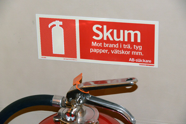 Skum - Class A and B fire extinguisher...I chuckled but Skum is foam in Swedish