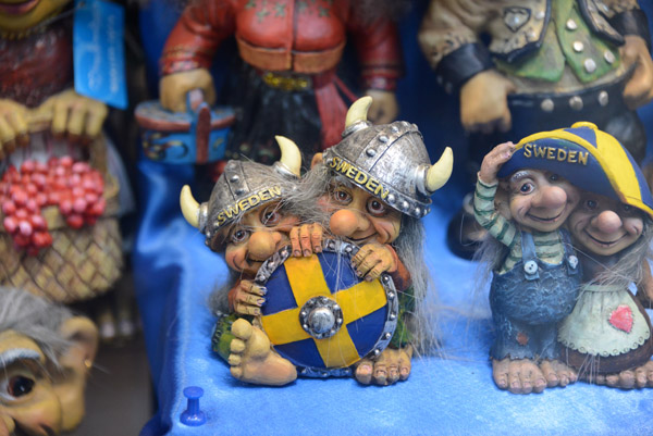 Pair of Swedish trolls sharing a shield