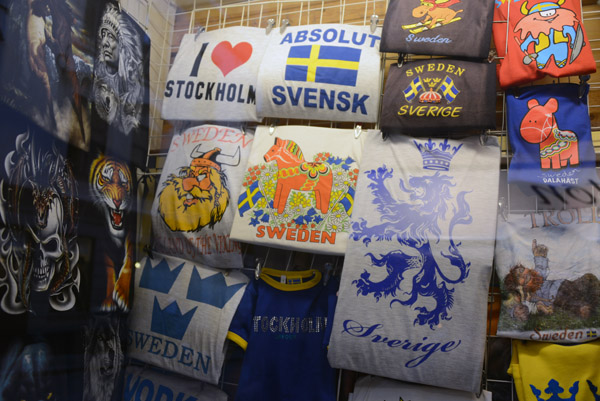 Tourist T-Shirt shop in Stockholm