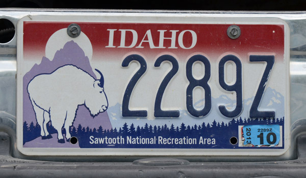 Idaho License Plate - Sawtooth National Recreation Area