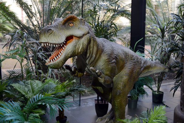 Dinosaur model greeting visitors to the South Australian Museum