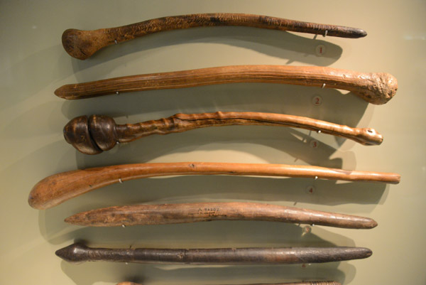 Various hunting and war clubs from the Adelaide region, late 19th C.