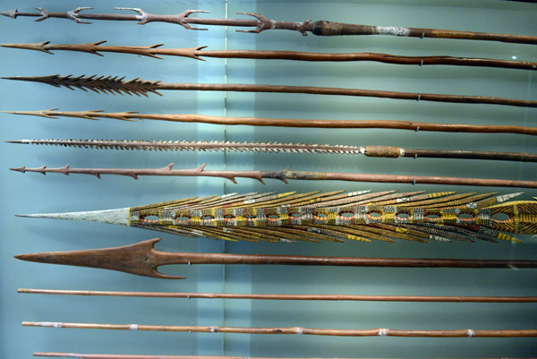 Barbed spears, primarily for ceremonial purposes