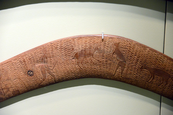 Detail of a carved boomerang from the Flinders Ranges of South Australia