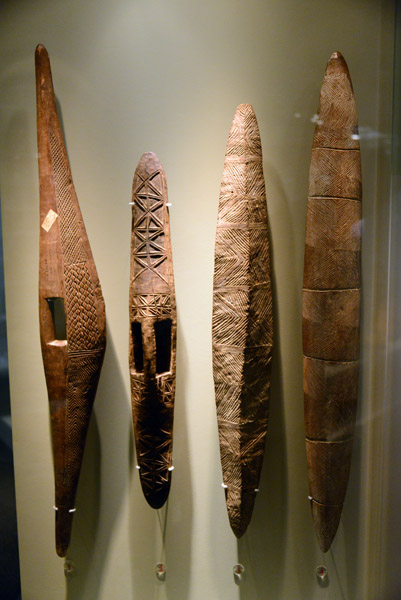 Carved aboriginal shields from the 1800s
