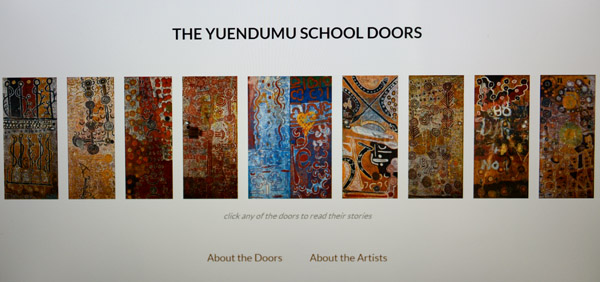 The Yuendumu School Doors painted in 1983 in the Northern Territory, 250 km NW of Alice Springs
