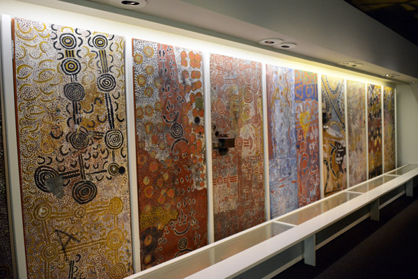 Yuendumu School Doors, 9 of the original 30 are here in the South Australian Museum