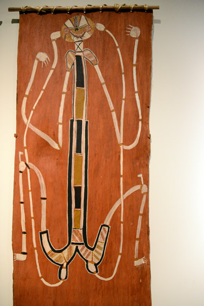 Bark painting, Namarrkon, Lightning Spirit, Arnhem Land