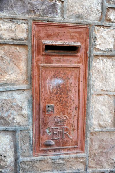 British post box bearing the royal monogram of Queen Elizabeth II