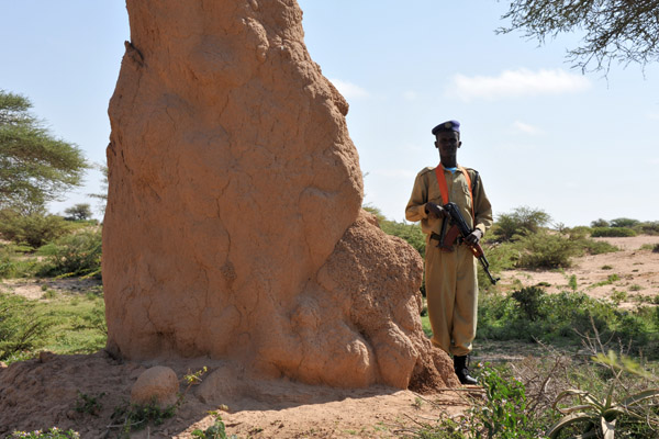 An SPU armed with an AK-47, Somaliland