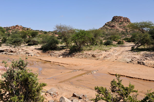 Wadi crossing by the visitor center, Laas Geel