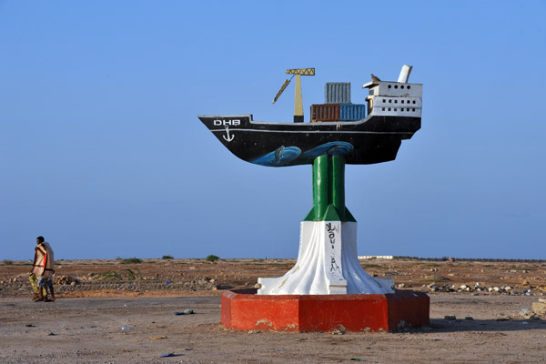Ship monument on the north side of the Old City, Berbera