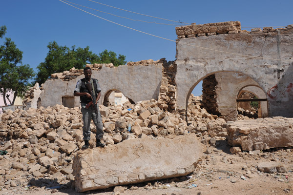 One of our SPU's posing on some old Ottoman ruins, Berbera