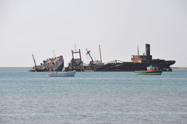 The Port of Berbera is full of shipwrecks, including this flotilla of four