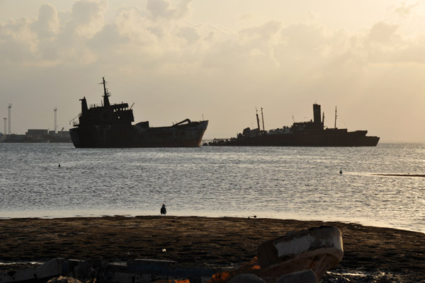 Shipwrecks, late afternoon, Berbera