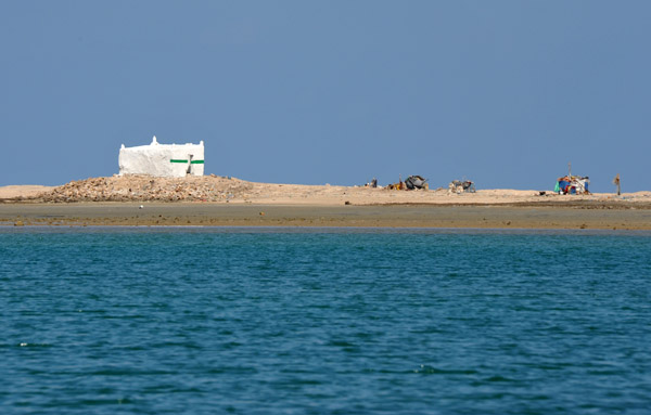 A narrow sand spit forms a protective barrier creating the Port of Berbera