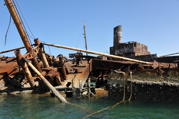 Sailing among the shipwrecks littering the Port of Berbera, Somaliland