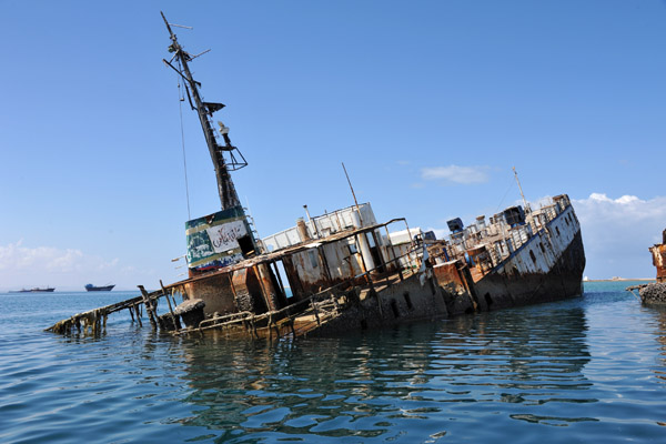 Wreck of Muafak, starboard side, Berbera