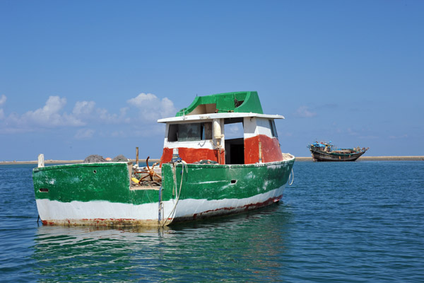 Fishing boat painted up in the colours of the Somaliland flag