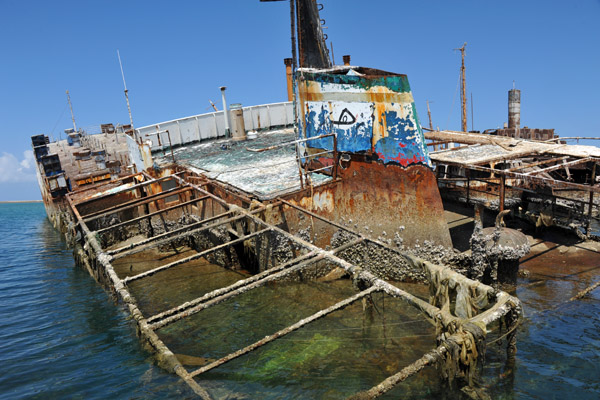 Submerged stern of the Muafak, Port of Berbera