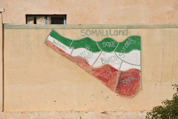 Map showing the districts of Somaliland