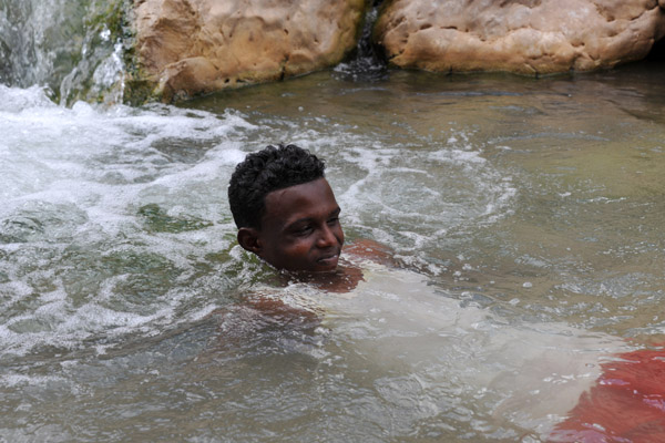 Young SPU in the hot pool at Biyo Guure Canyon